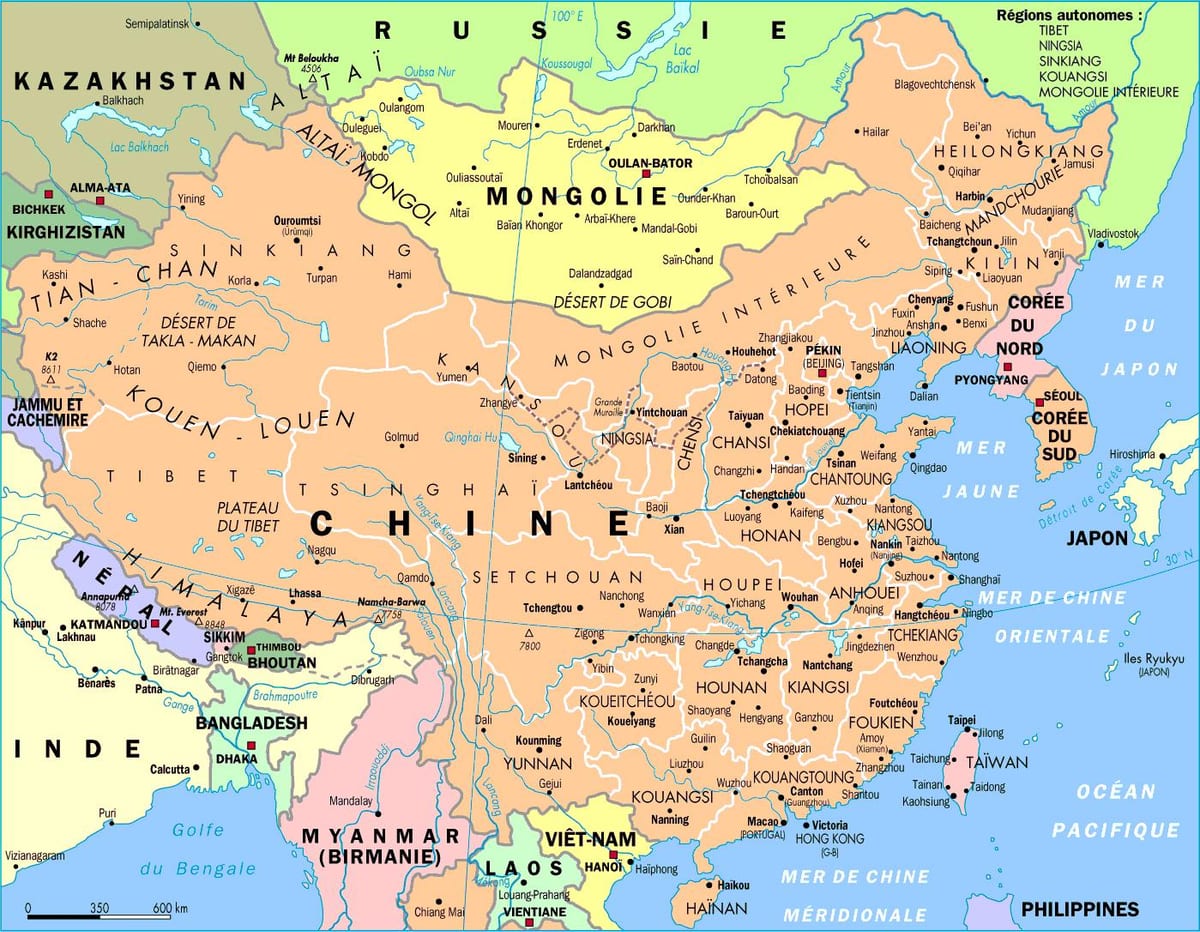 Kina administrative kort