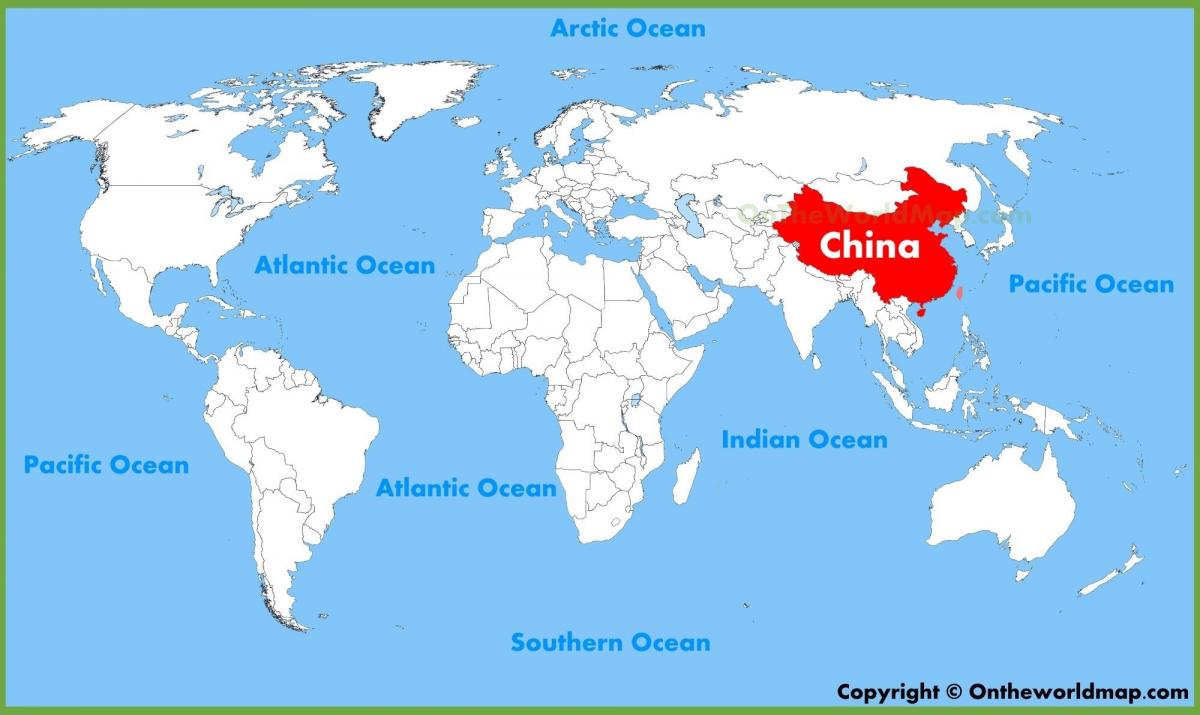 Kina på et verdenskort
