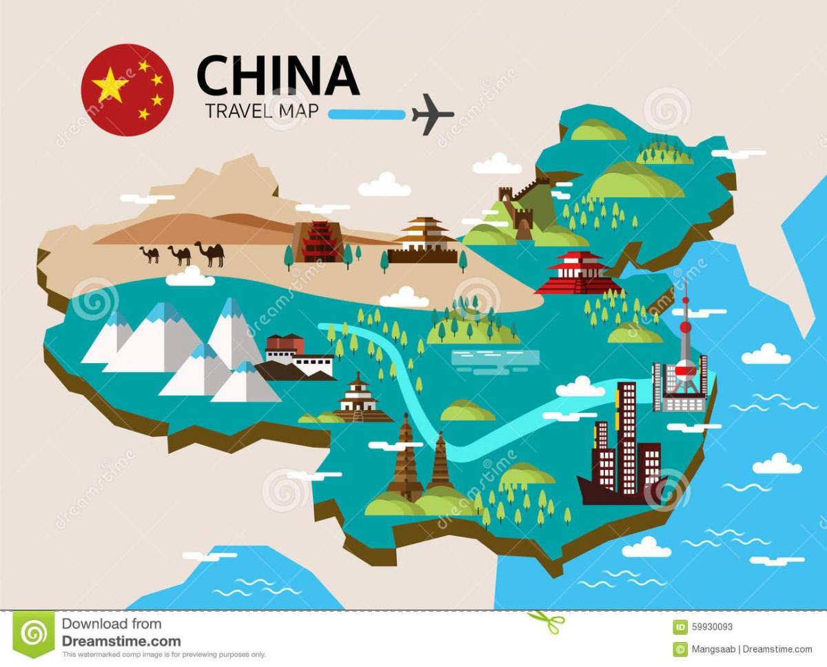 rejse kort over Kina