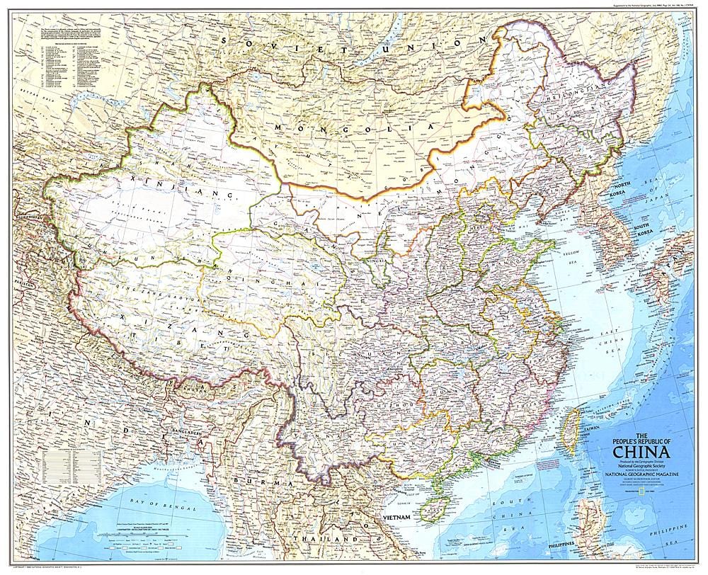 kort over Kina
