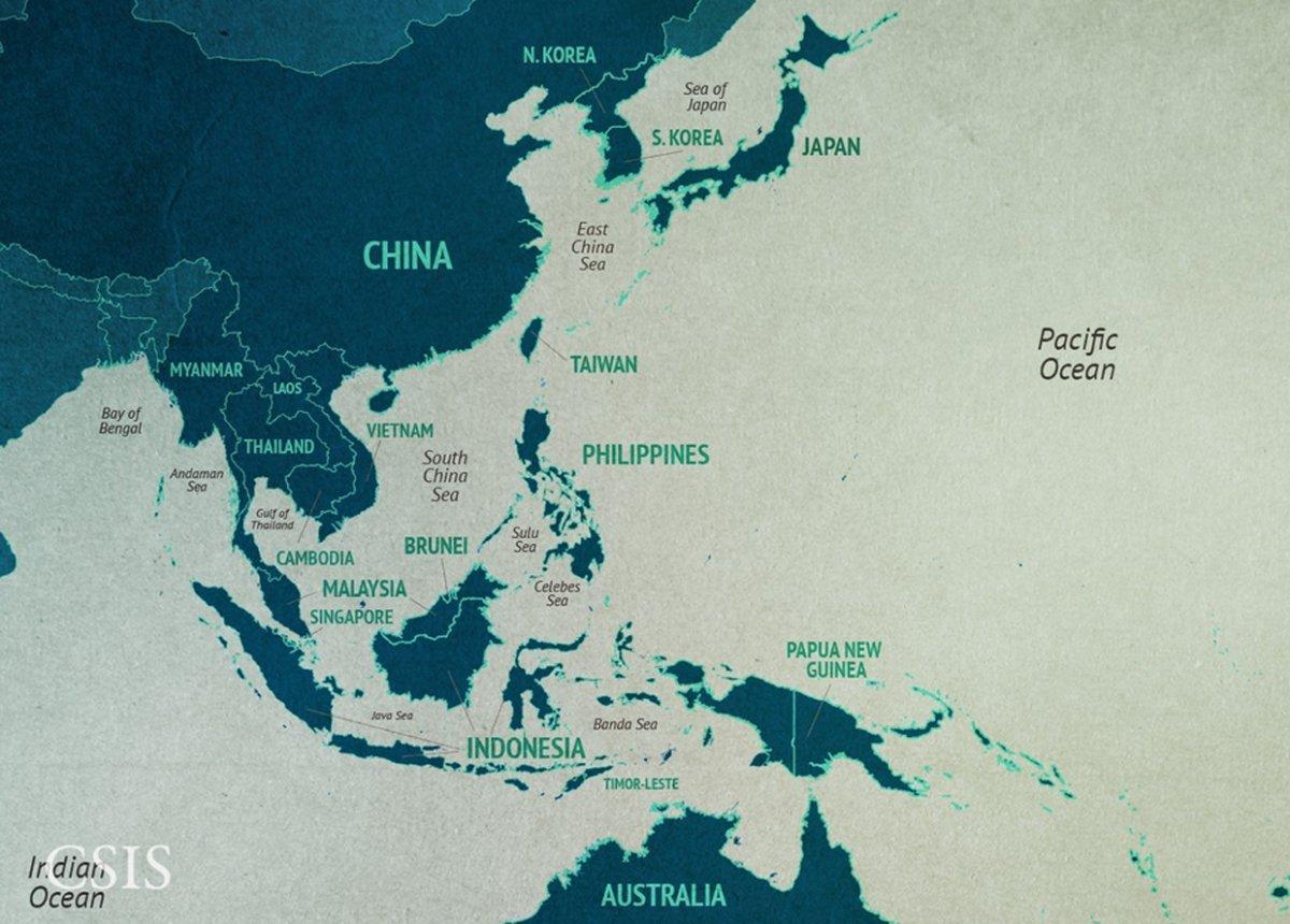 Kina sydkinesiske hav kort