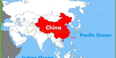 Kina asien kort