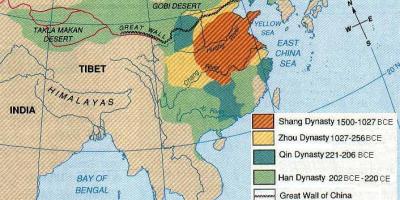 Det gamle Kina geografi kort