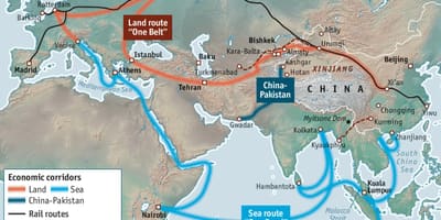 China silk road-projektet kort