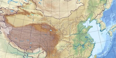 Relief kort over Kina