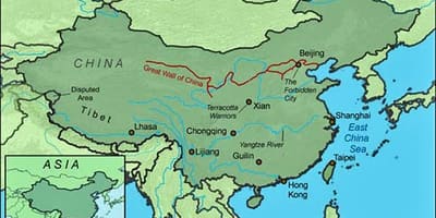 Kort over Kina stor mur