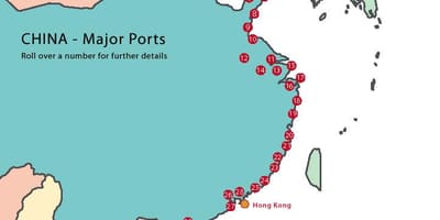 Havne i Kina kort