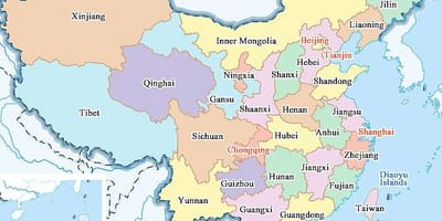 Kort over Kina