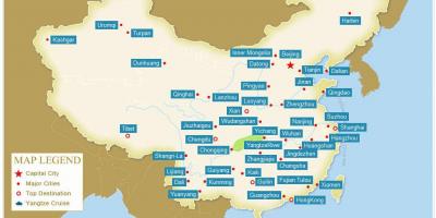 Kina kort med byer