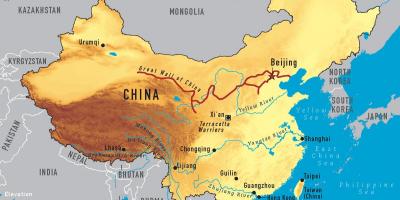 Et kort over Kina