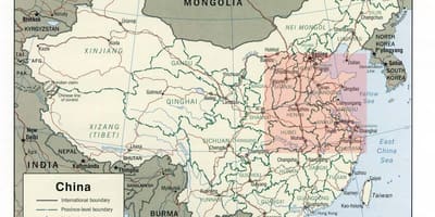 Kort over north China plain